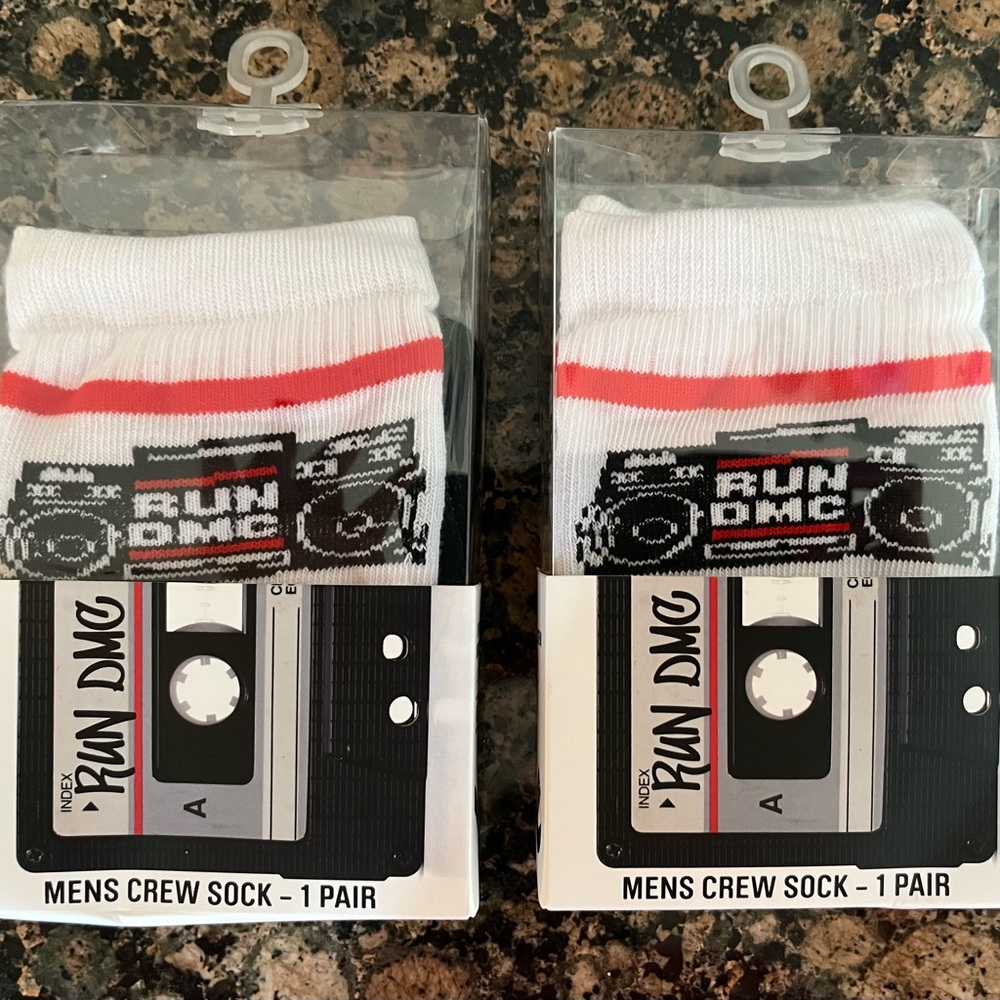 NEW (2) Pairs of Run DMC Crew Socks